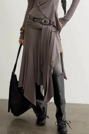 Classical Pleated Patchwork Skirt Set-Up