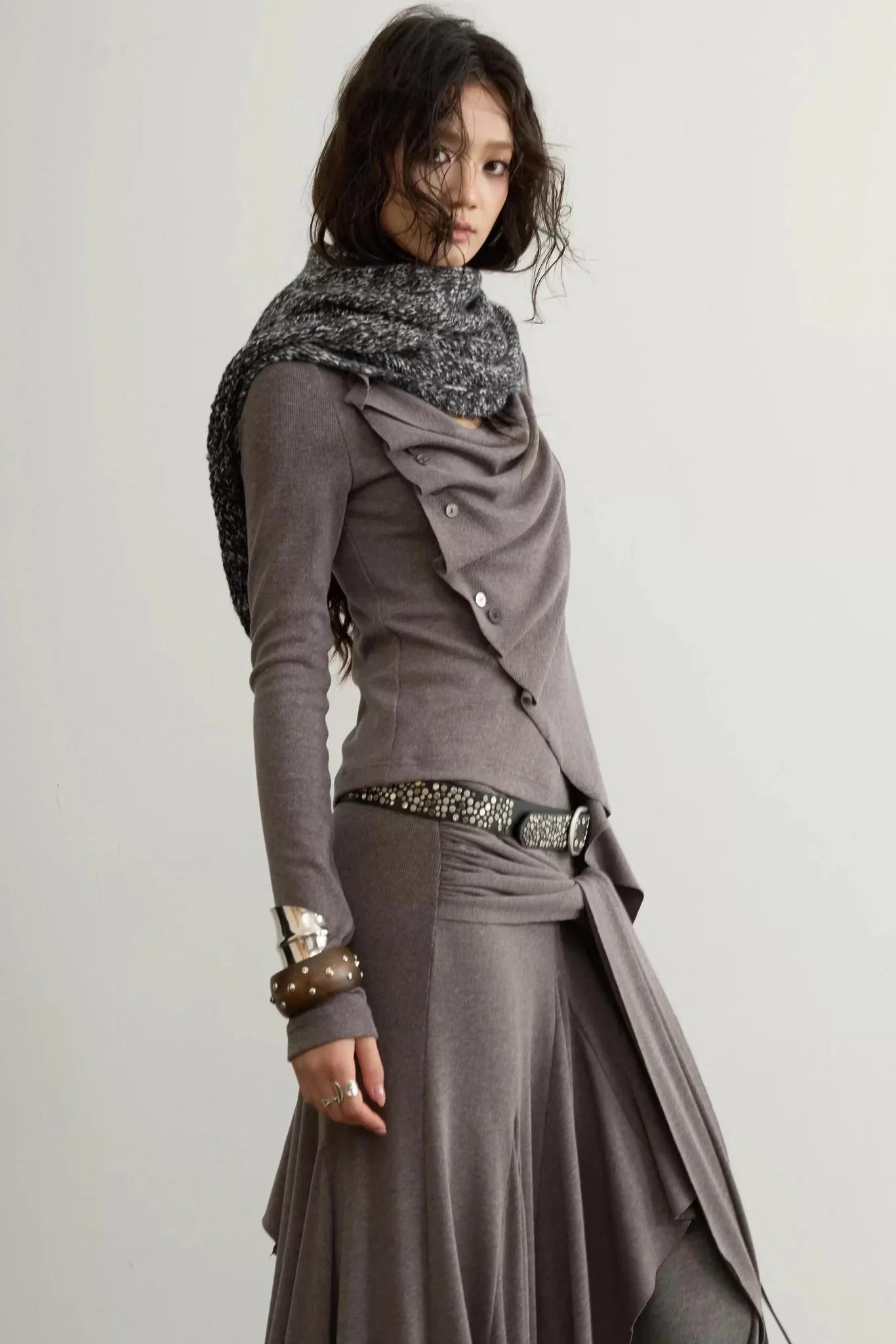 Classical Pleated Patchwork Skirt Set-Up