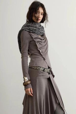 Classical Pleated Patchwork Skirt Set-Up