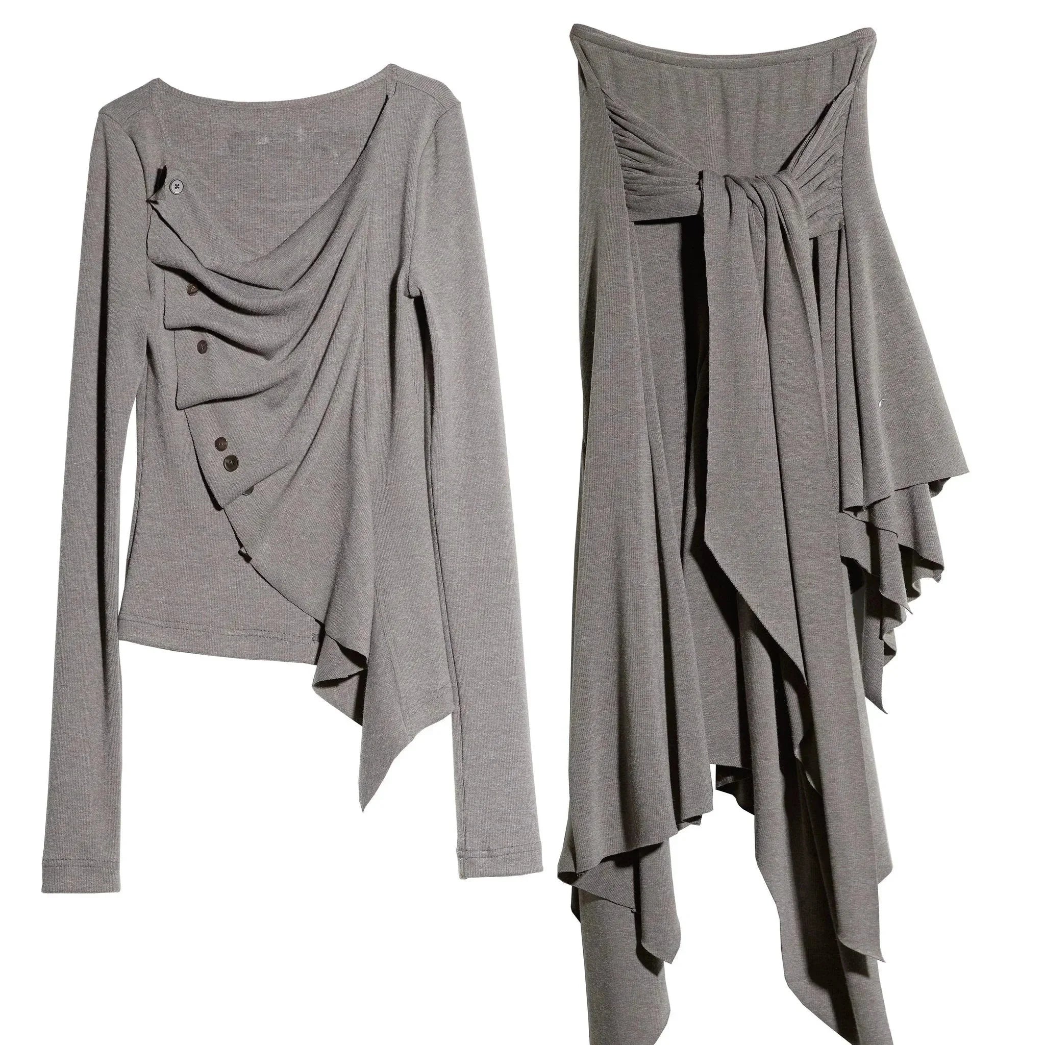 Classical Pleated Patchwork Skirt Set-Up