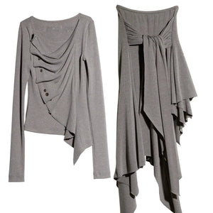 Classical Pleated Patchwork Skirt Set-Up