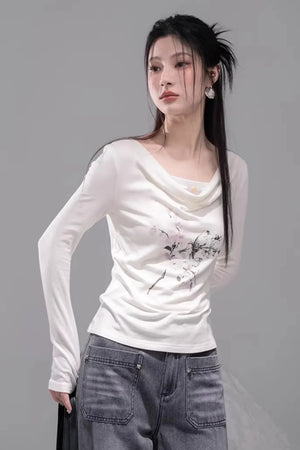 Cloud Beige Lyocell Blouse Set