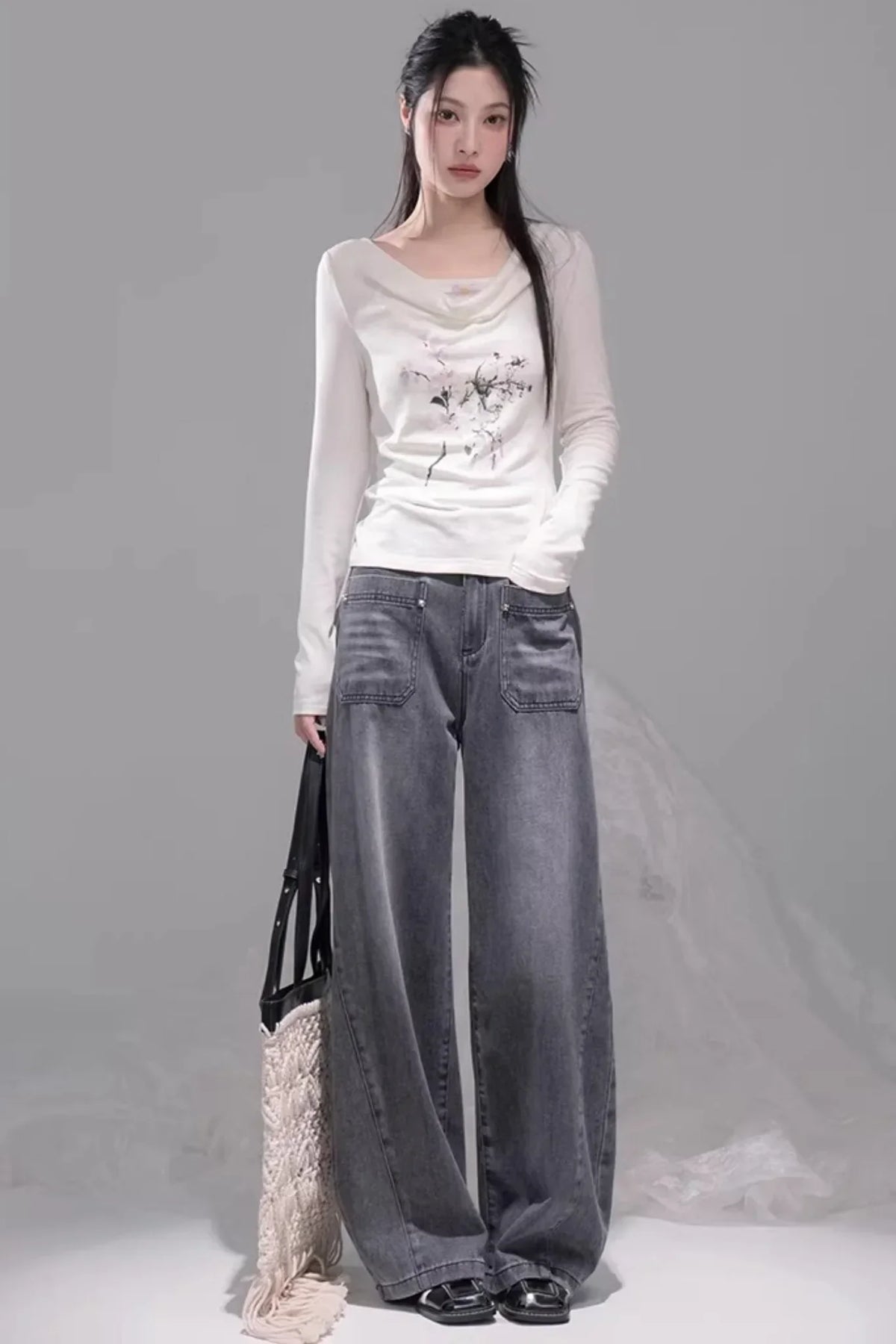 Cloud Beige Lyocell Blouse Set