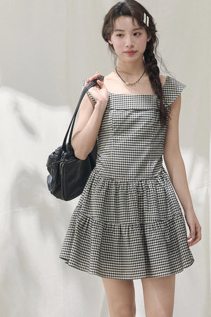 Cloud Garden Plaid Dress
