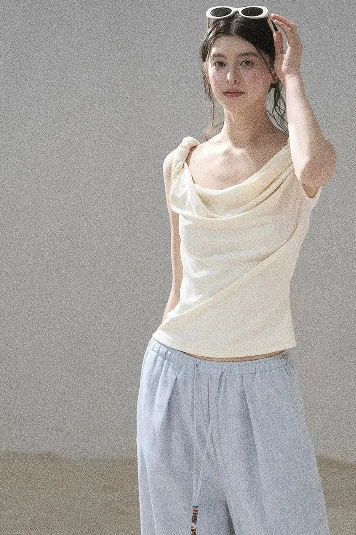 Cloud-Kissed Off-Shoulder Top