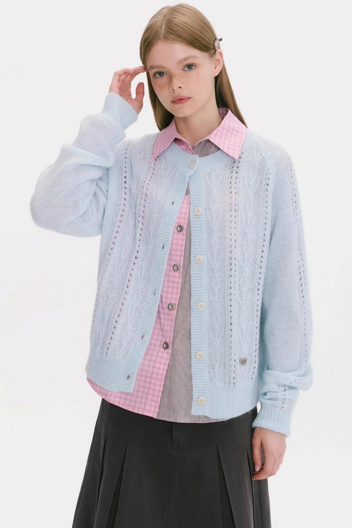 Cloud-Like Small Flower Cardigan