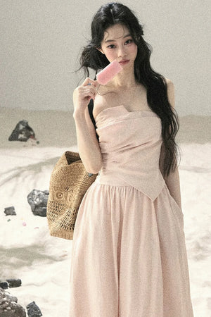 Cloud-Like Strapless Summer Dress