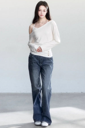 Cloud Love Letter Off-Shoulder Top