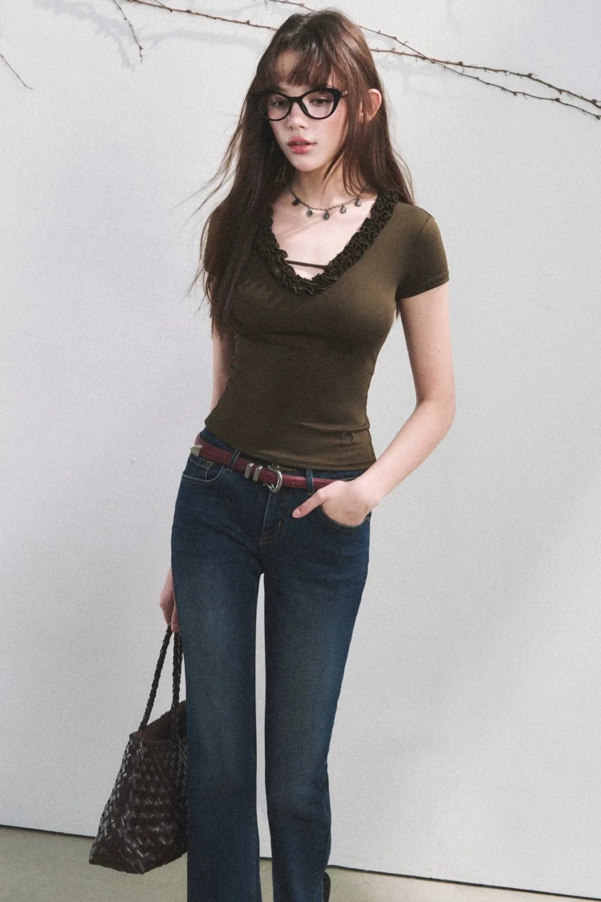 Cloud Lyocell Ruffled Blouse