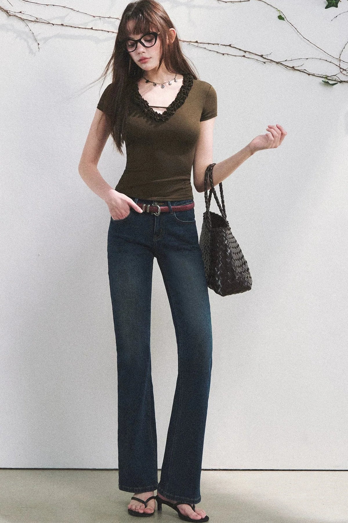 Cloud Lyocell Ruffled Blouse