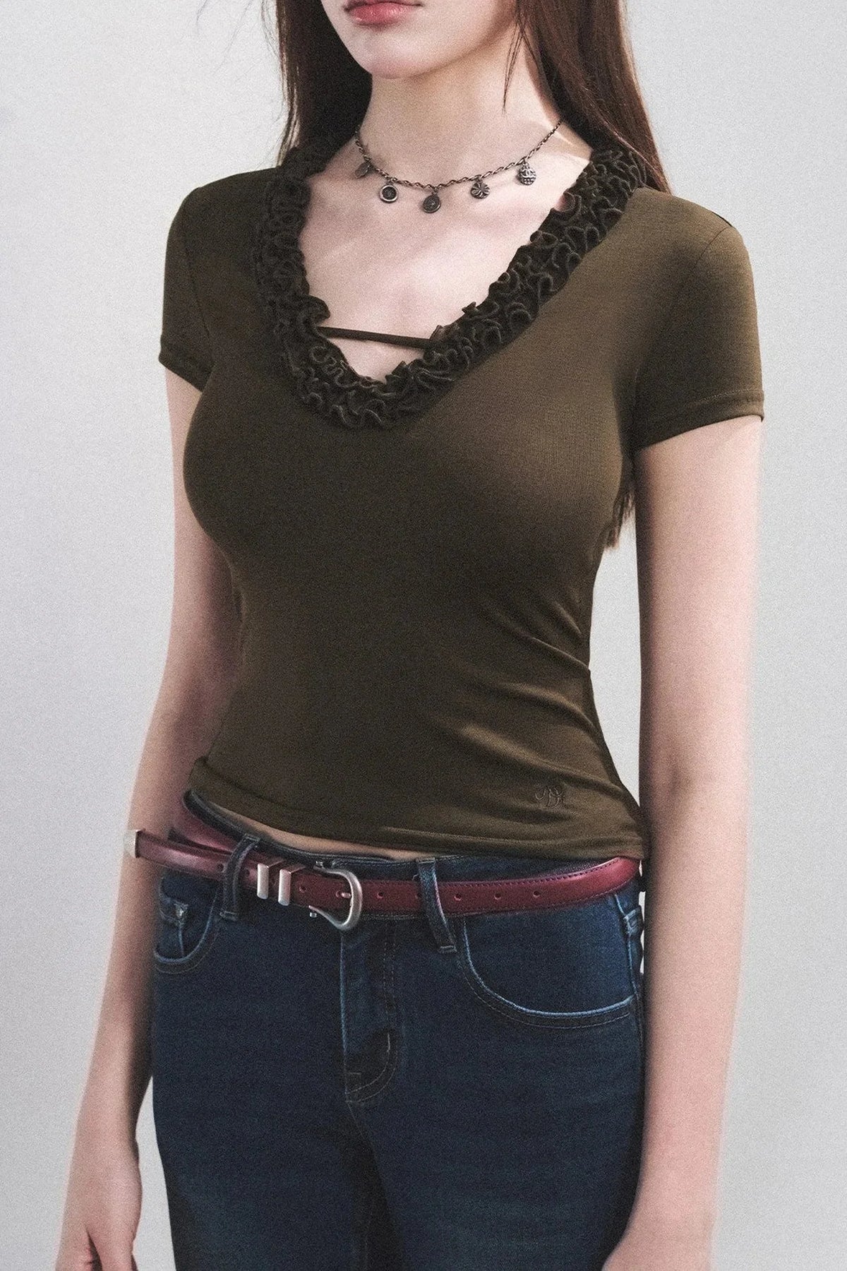Cloud Lyocell Ruffled Blouse