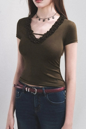 Cloud Lyocell Ruffled Blouse