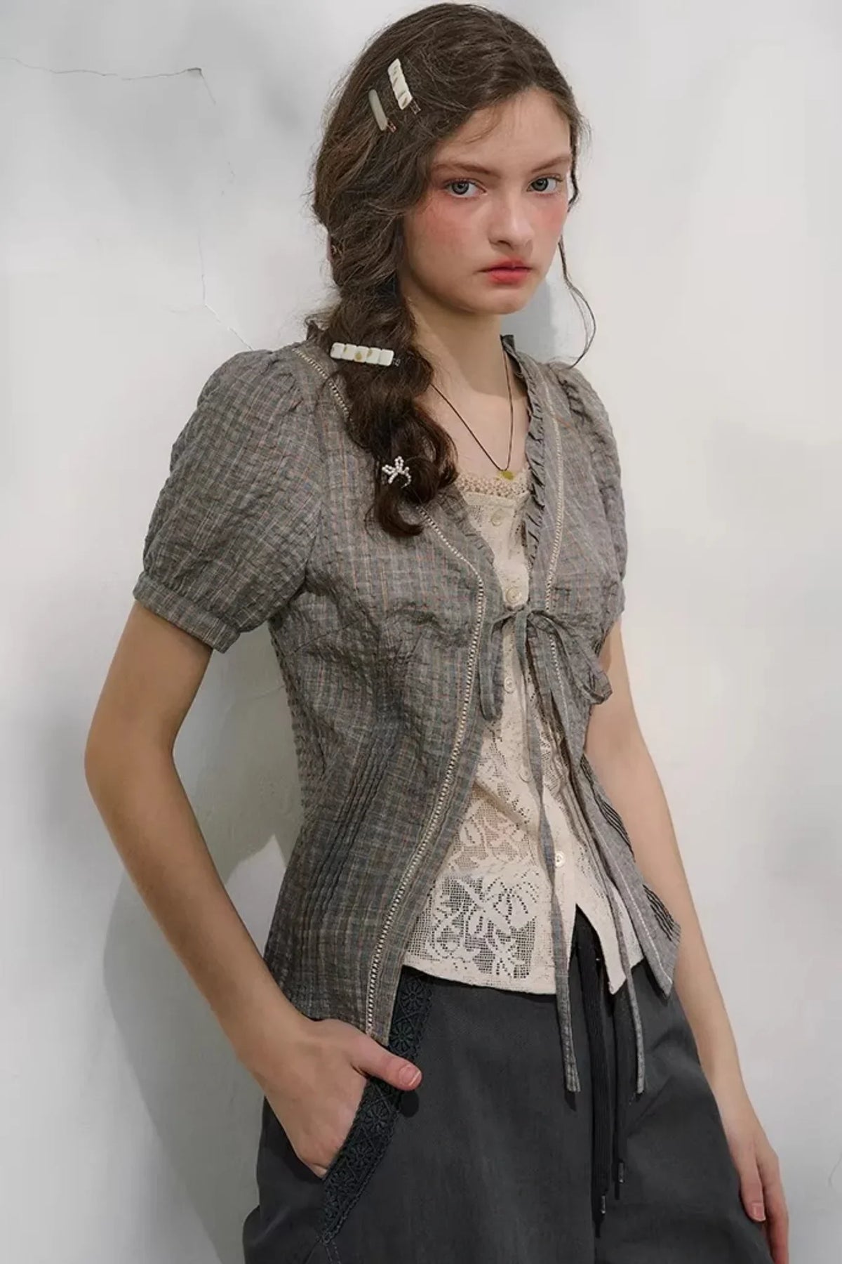 Cloud Peony Lace Blouse