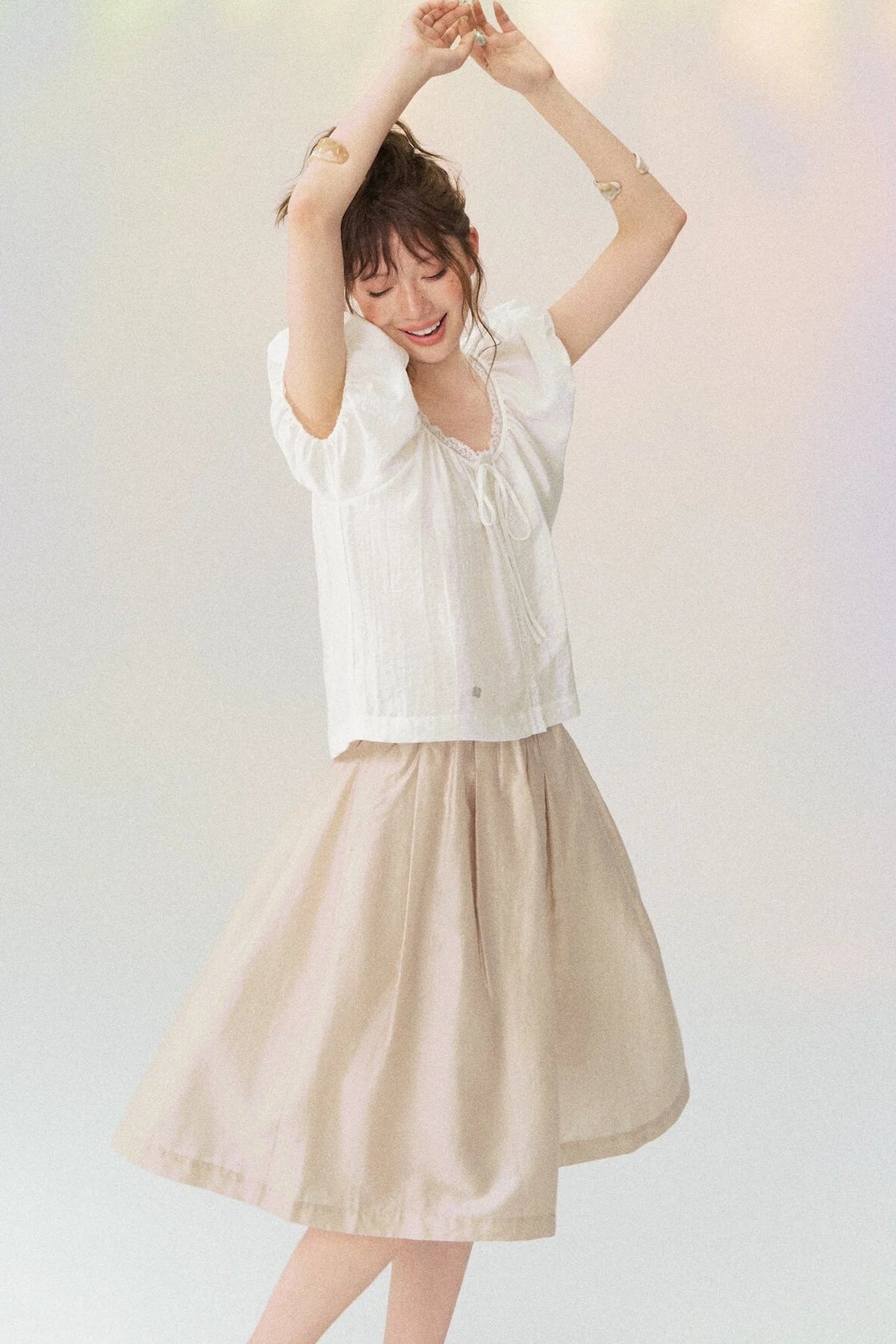 Cloud Puff Sleeve Short-Sleeved Shirt