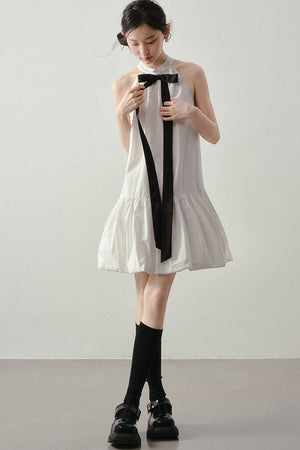 Cloud Ribbon Halter Dress