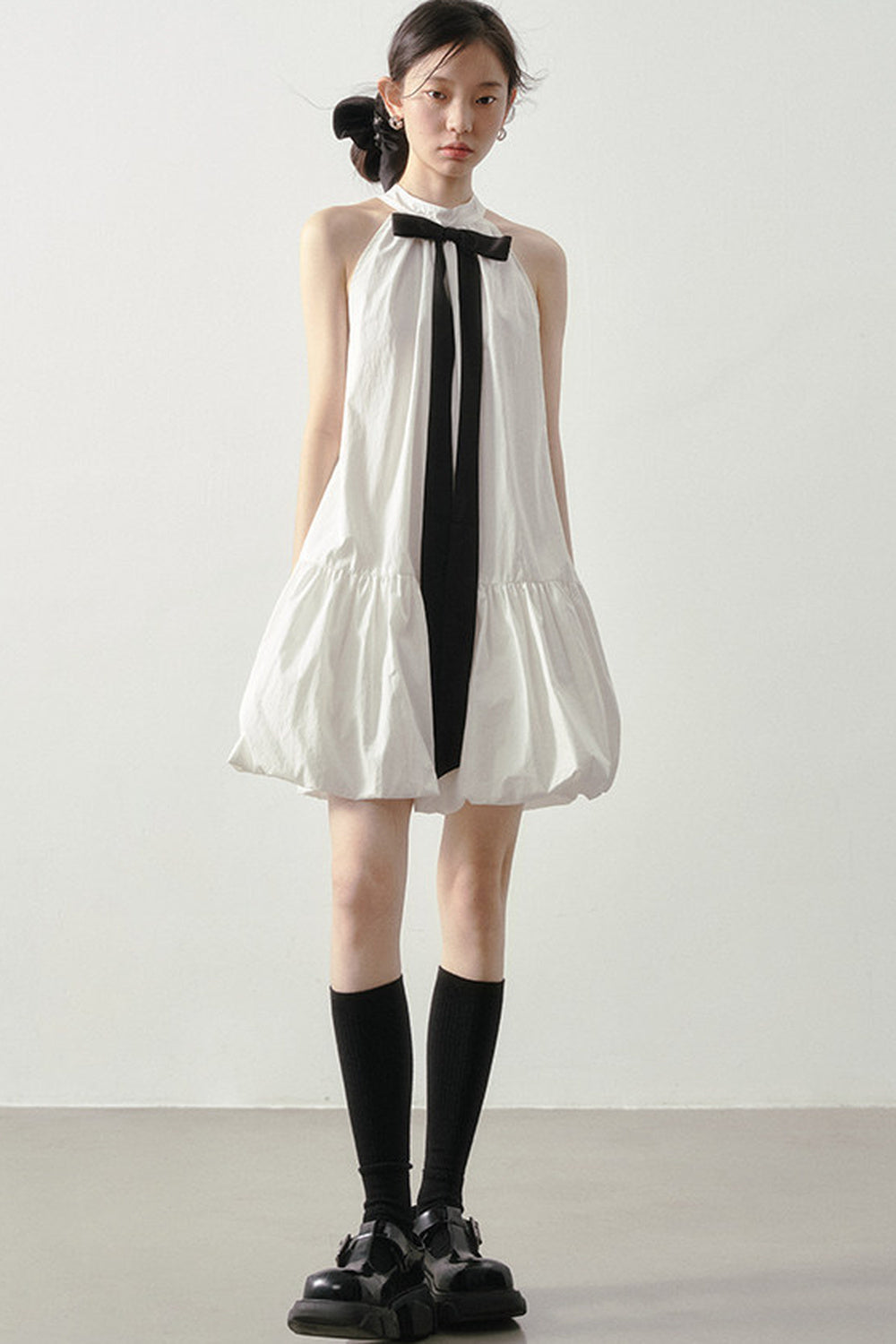 Cloud Ribbon Halter Dress