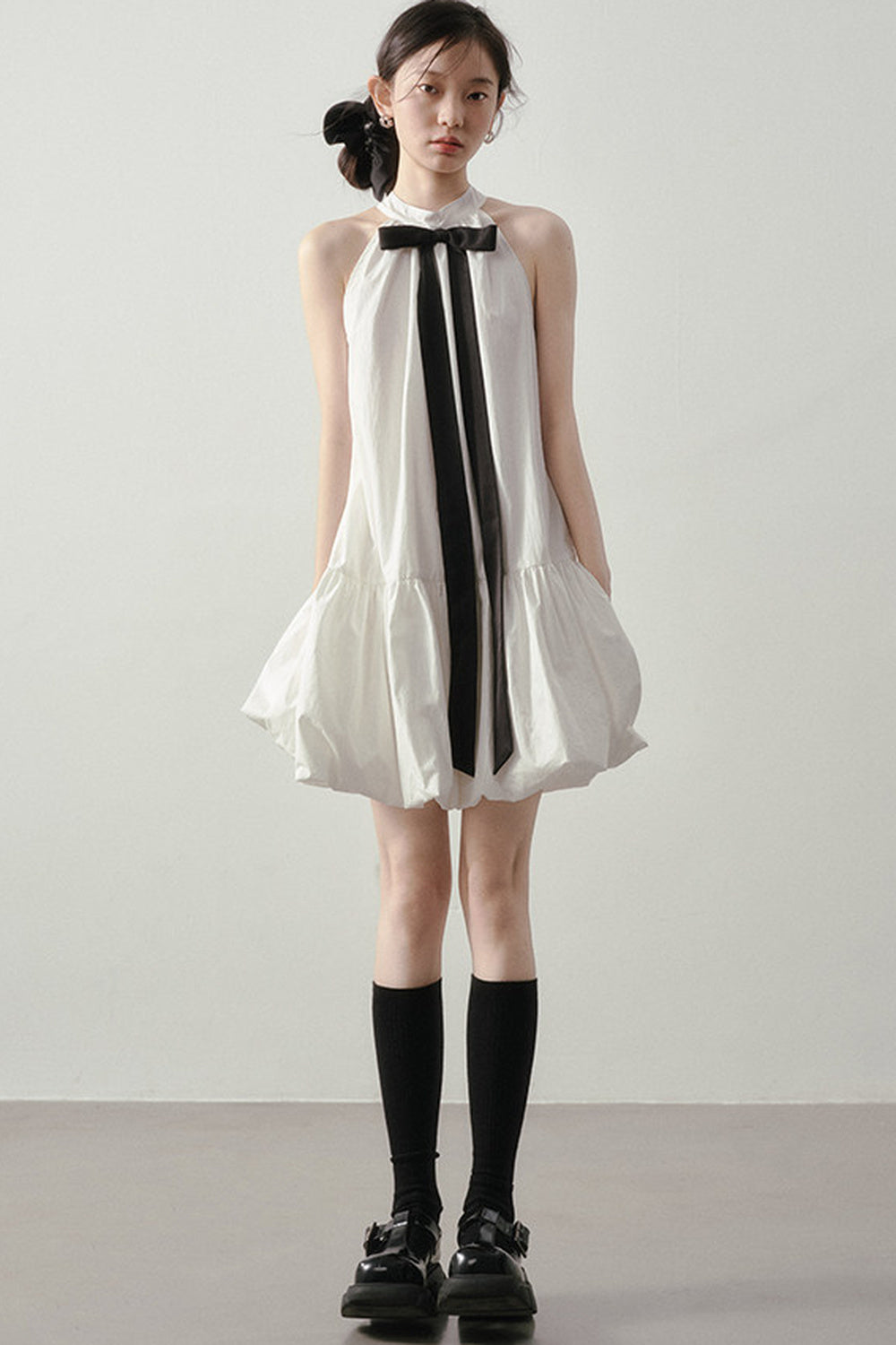 Cloud Ribbon Halter Dress