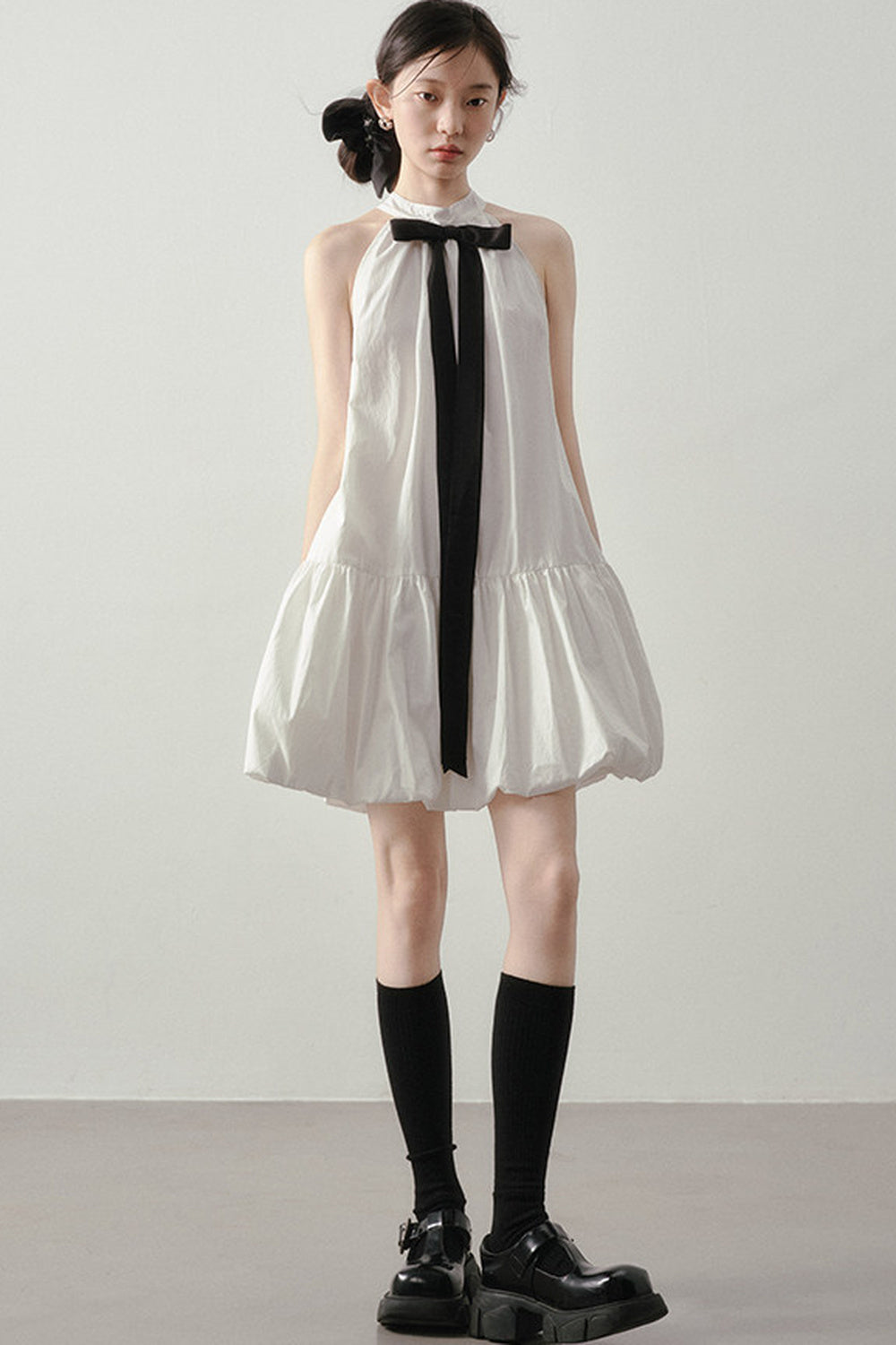 Cloud Ribbon Halter Dress