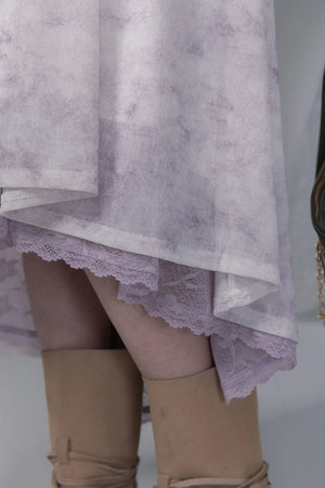 Cloud Smoke Purple Bow Tie Dress