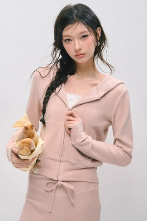 Cloud-Velvet Hooded Sweatshirt Set-Up
