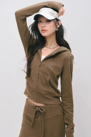 Cloud-Velvet Hooded Sweatshirt Set-Up