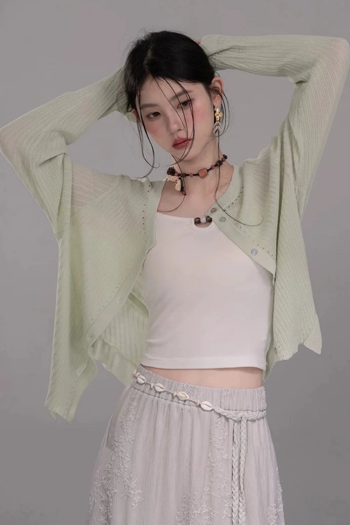 Cloud White Knit Cardigan