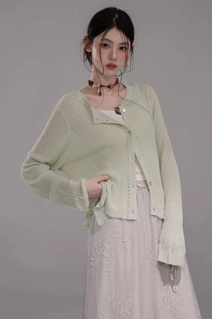 Cloud White Knit Cardigan