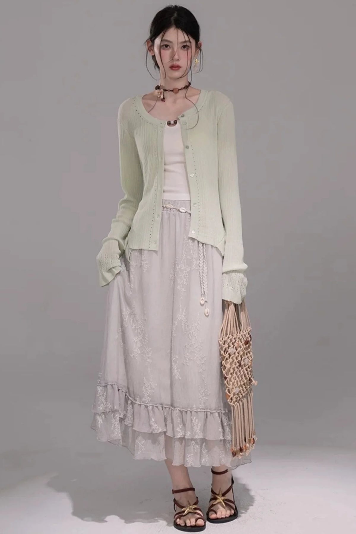 Cloud White Knit Cardigan