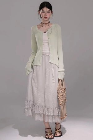 Cloud White Knit Cardigan
