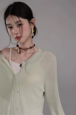 Cloud White Knit Cardigan