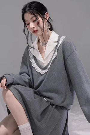Cloud White Waist-Cinching Shirt