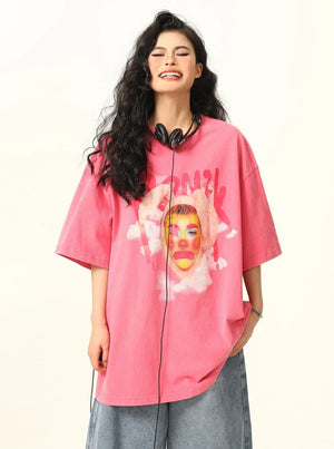 Clown Print Short Sleeve T-Shirt