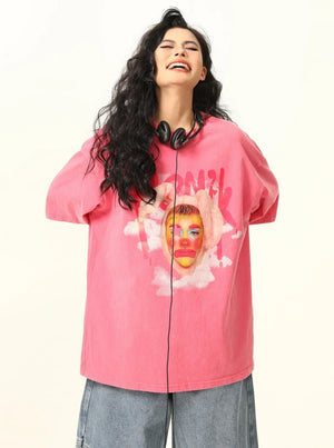 Clown Print Short Sleeve T-Shirt