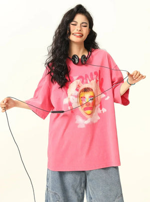 Clown Print Short Sleeve T-Shirt
