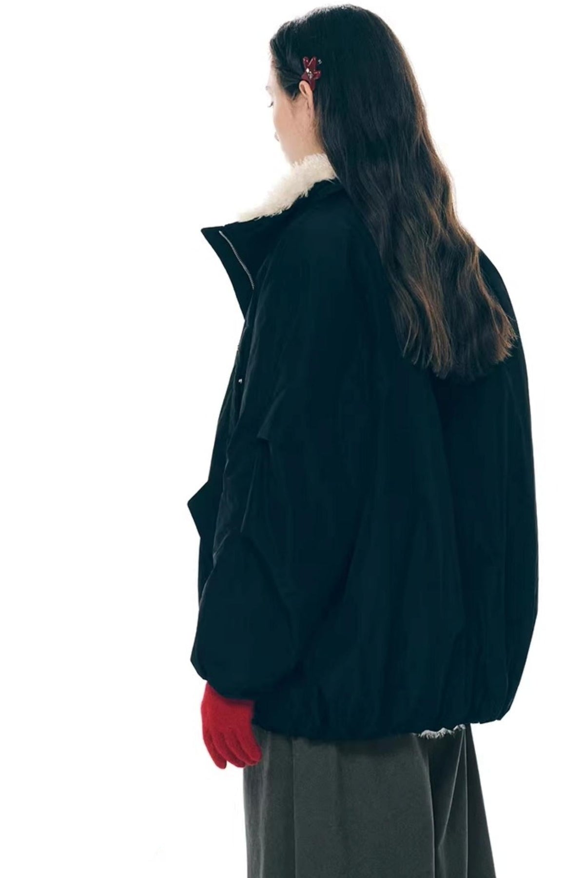 Cocoa Mousse Fur-Lined Jacket