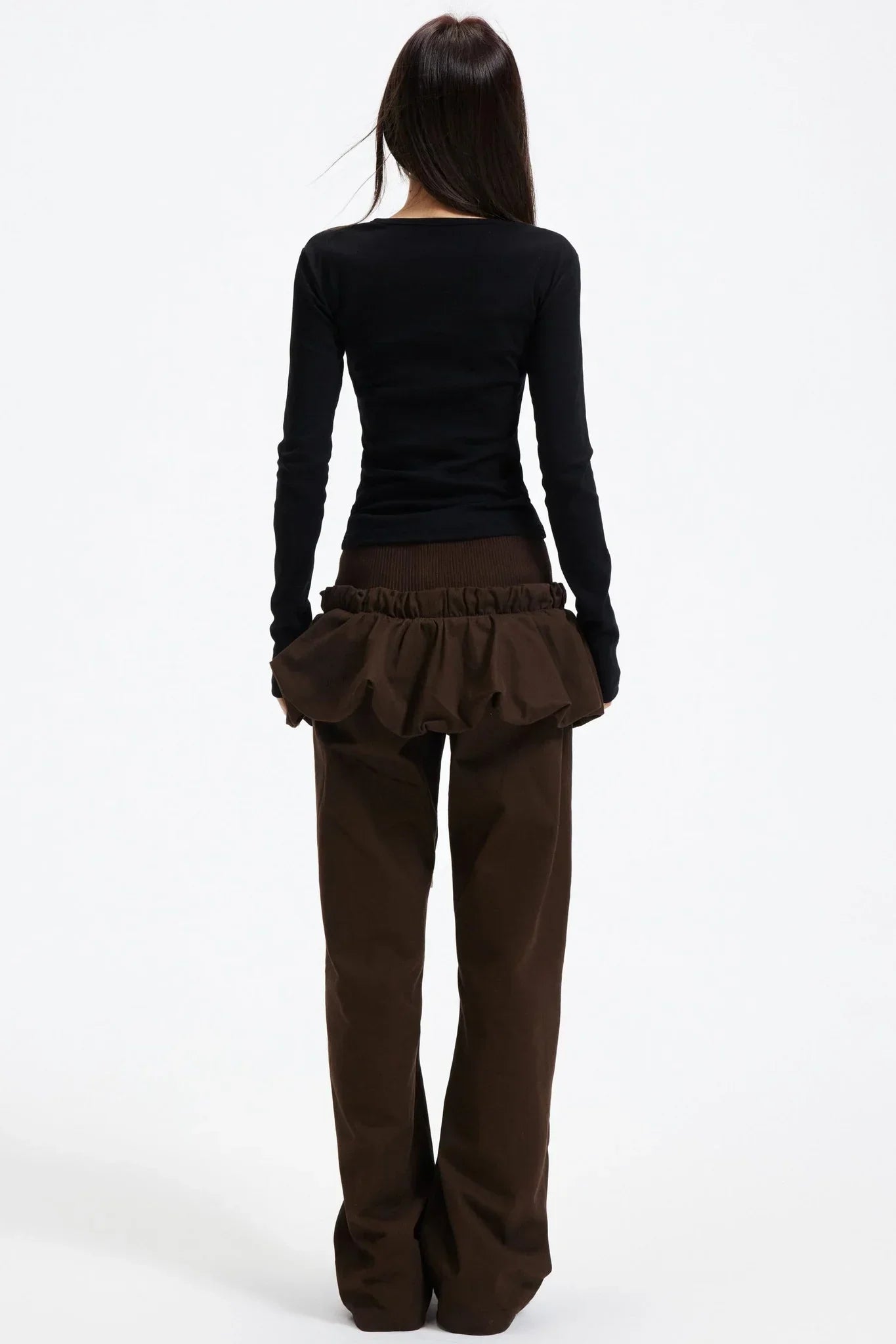 Coffee Patchwork Short Skirt