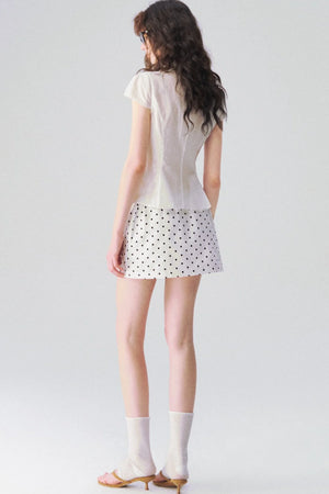 Collar Diagonal Ruffle Shirt
