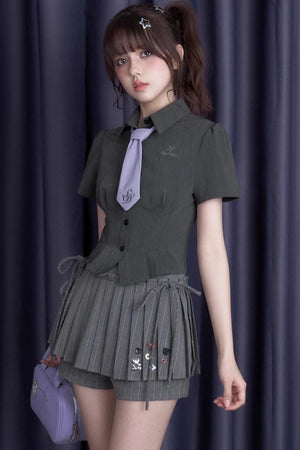 College Chic Studded Pants-Skirt