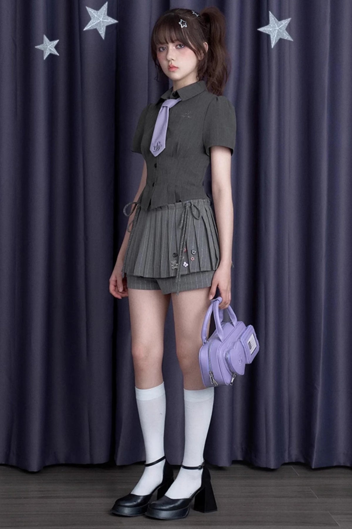 College Chic Studded Pants-Skirt