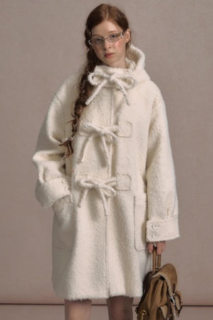 College Hooded Thick Woolen Jacket