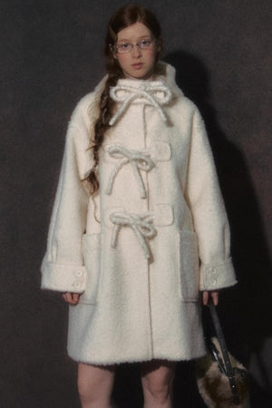 College Hooded Thick Woolen Jacket