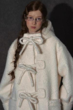College Hooded Thick Woolen Jacket