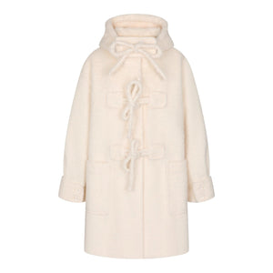 College Hooded Thick Woolen Jacket