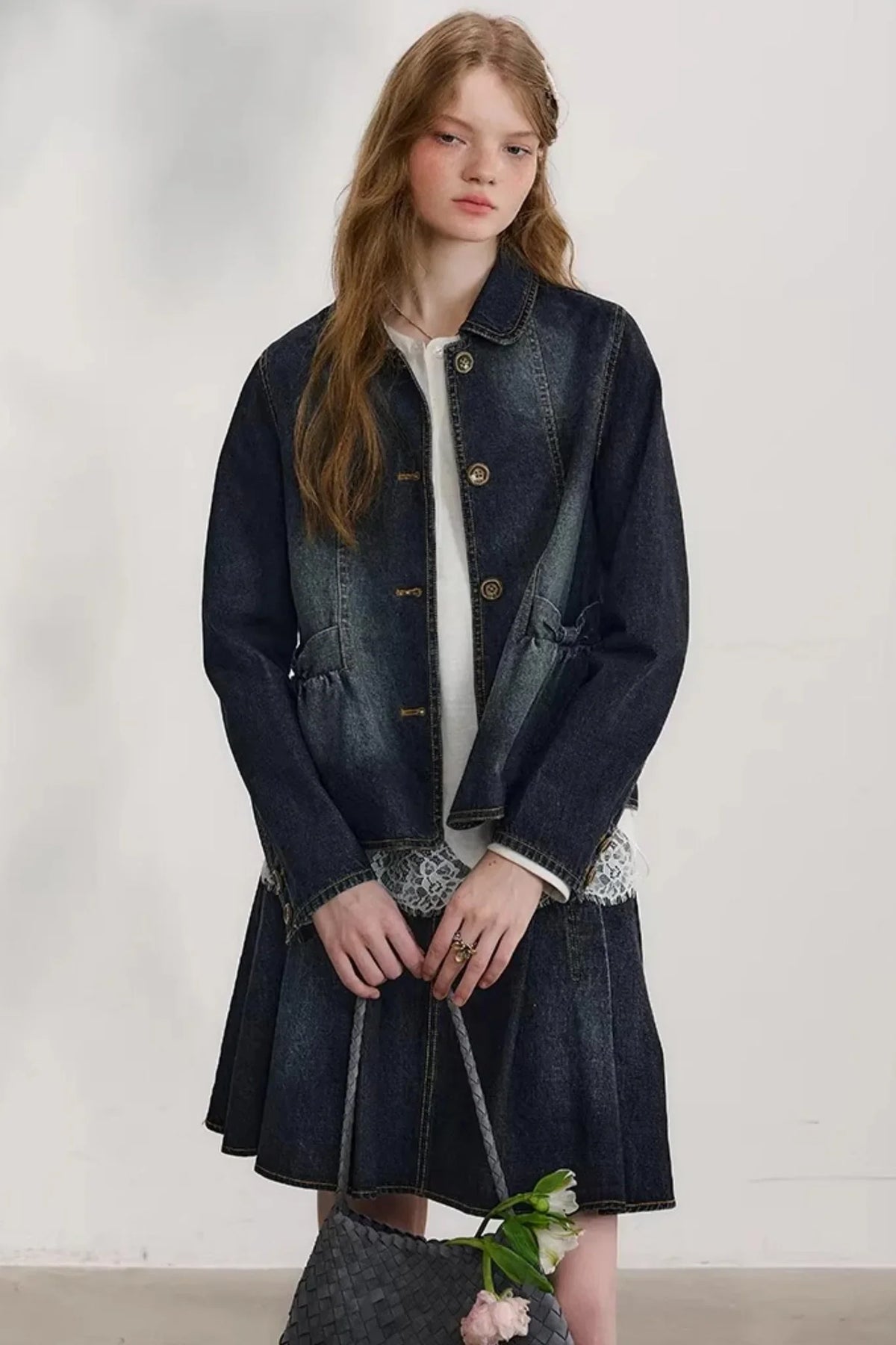 College-Style Denim Jacket Set-Up