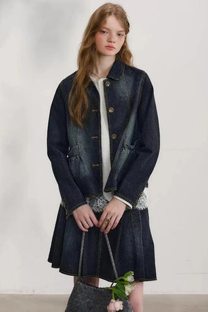 College-Style Denim Jacket Set-Up