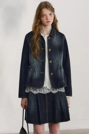 College-Style Denim Jacket Set-Up