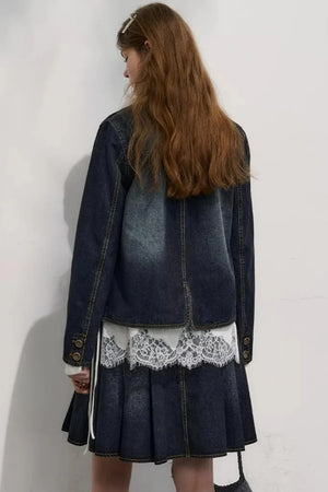 College-Style Denim Jacket Set-Up