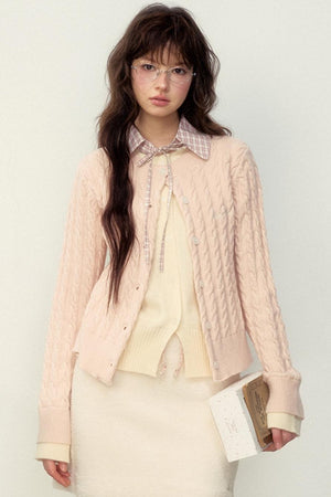 College Style Fake Two-Layer Sweater