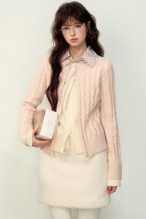 College Style Fake Two-Layer Sweater