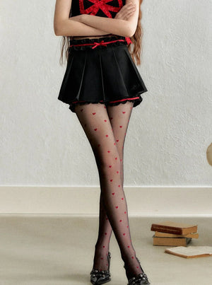 College Style Pleated Lace Skirt